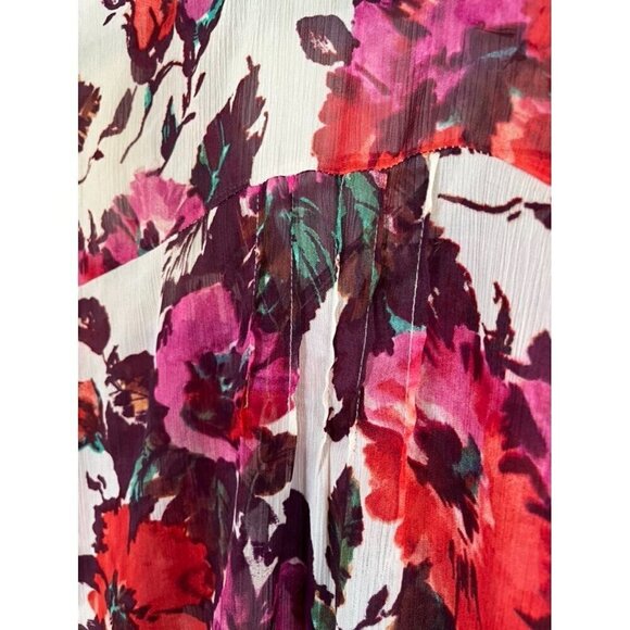 Torrid Top Women 3X Pink Pullover Floral Sheer Feminine Summer Dainty Flowy 80s - Picture 9 of 13